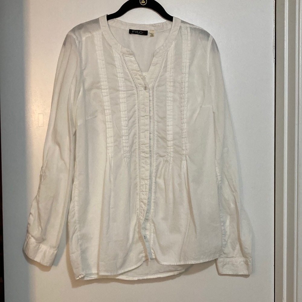 FYLO Woman’s White button down blouse